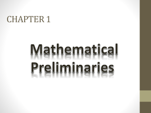 Chapter 1: Mathematical Preliminaries for Algorithm Analysis