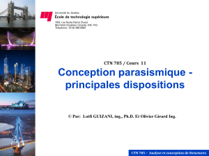 Conception parasismique - dispositions principales