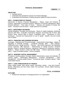 Financial Management Syllabus