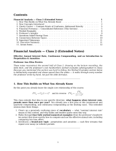Financial Analysis Class 2: Effective Annual Rate & Perpetuities