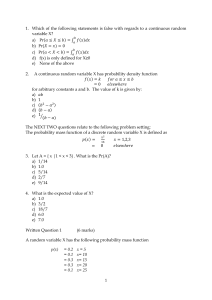 Probability Exam Questions and Solutions
