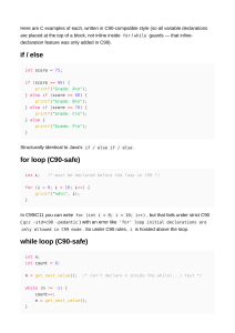 C90 Programming Control Structures: if, for, while, do-while, switch Examples