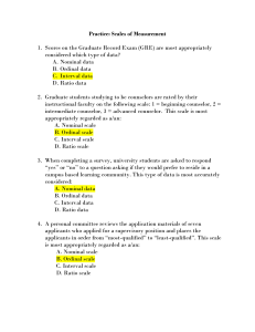 Practice: Scales of Measurement Quiz