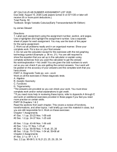 AP Calculus AB Summer Assignment 2026