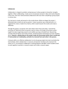 Collaborator Essay: Tundra Biome Project and Teamwork