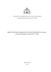 Guia APA 7: Cita&ccedil;&otilde;es e Refer&ecirc;ncias PUC Minas