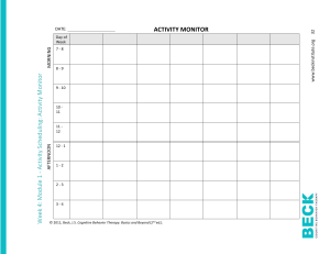 Activity Monitor Worksheet - CBT Activity Scheduling