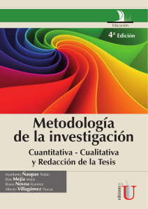 Metodolog&iacute;a de Investiga&ccedil;&atilde;o Quantitativa-Cualitativa e Reda&ccedil;&atilde;o de Tese