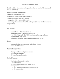 ASL 201 Final Exam Topics Study Guide