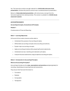 Accounting Basics: Concepts, Conventions & Principles