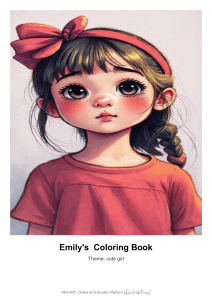 Emily's Coloring Book: Cute Girl Theme