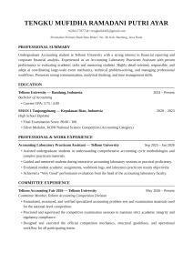Accounting Student Resume - Tengku Mufidha Ramadani Putri Ayar