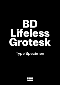 BD Lifeless Grotesk Type Specimen