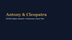 Antony & Cleopatra IGCSE Lesson Plan