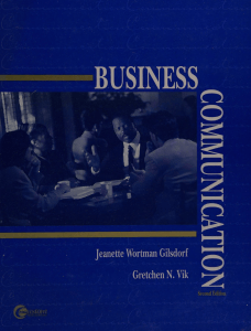 Business Communication Textbook by Gilsdorf & Vik