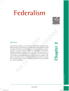 Federalism Chapter: Theory and Practice in India