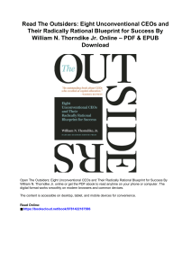 The Outsiders: Unconventional CEOs' Success Blueprint