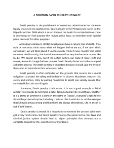 Position Paper on Death Penalty