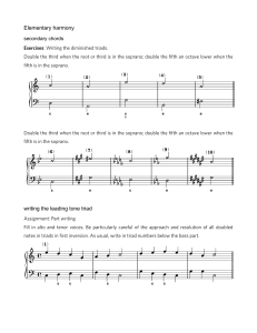 Elementary Harmony: Secondary Chords & Part Writing Exercises