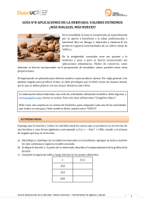 Gu&iacute;a 8: Aplicaciones de la derivada - Valores extremos