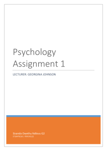 Psychology Assignment 1: Defense Mechanisms & Personality Analysis