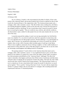 Student Essay: Analysis of 'The Art of Being a Neighbor'