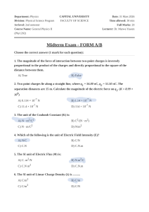 General Physics II Midterm Exam Questions