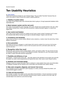 Ten Usability Heuristics by Jakob Nielsen
