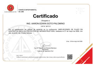 Certificado de Asistencia: Ampliaciones de Plazo en Contratos NEC4