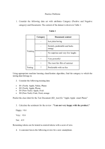 Practice Problems: Machine Learning Classification & Sentiment Analysis