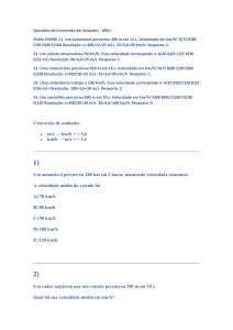 Quest&otilde;es de Convers&atilde;o de Unidades - MRU