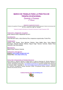 Marco de Trabajo Terapia Ocupacional: Dominio y Proceso 2da Ed.