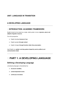 Language in Transition: A Developing Language