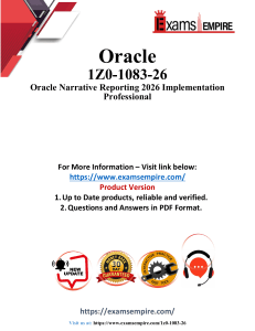 Oracle 1Z0-1083-26 Exam Prep Guide