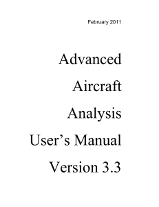 Advanced Aircraft Analysis User Manual Version 3.3