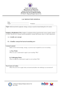 LAC Reflection Journal for Teachers