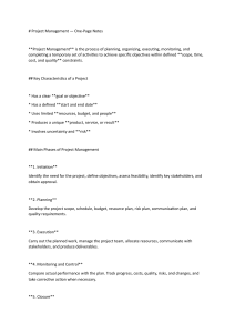 Project Management: One-Page Notes & Key Concepts