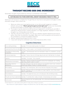 Thought Record Worksheet: Cognitive Distortions Guide