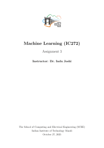 IIT Mandi Machine Learning Assignment 3: SVM Classifiers