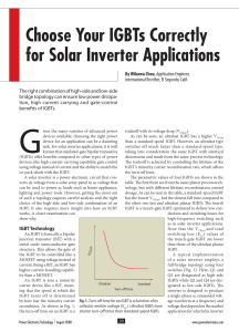 Choosing IGBTs for Solar Inverter Applications