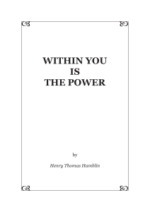 Within You Is The Power: Unlocking Inner Spiritual Power