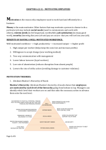 Employee Motivation: Theories & Methods