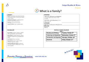 First Grade Unit 1: What is a Family? Curriculum