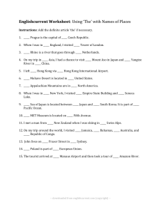 English Worksheet: Using 'The' with Place Names