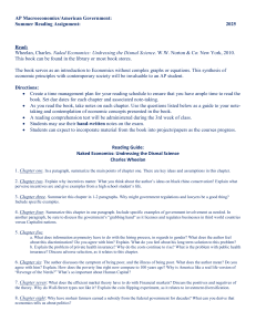 AP Macroeconomics Summer Reading: Naked Economics Guide
