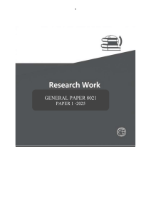General Paper 8021 Research Work 2025
