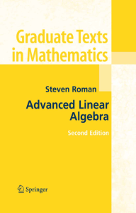 Advanced Linear Algebra Textbook by Steven Roman