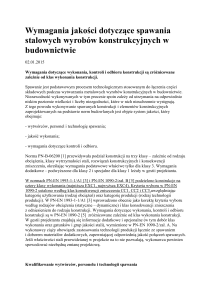 Wymagania jakości spawania konstrukcji stalowych w budownictwie