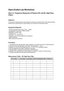 RC and RL High-Pass Filters Lab Worksheet