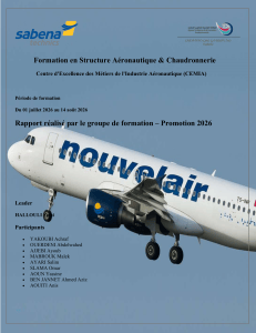 Formation en Structure A&eacute;ronautique & Chaudronnerie - Rapport 2026